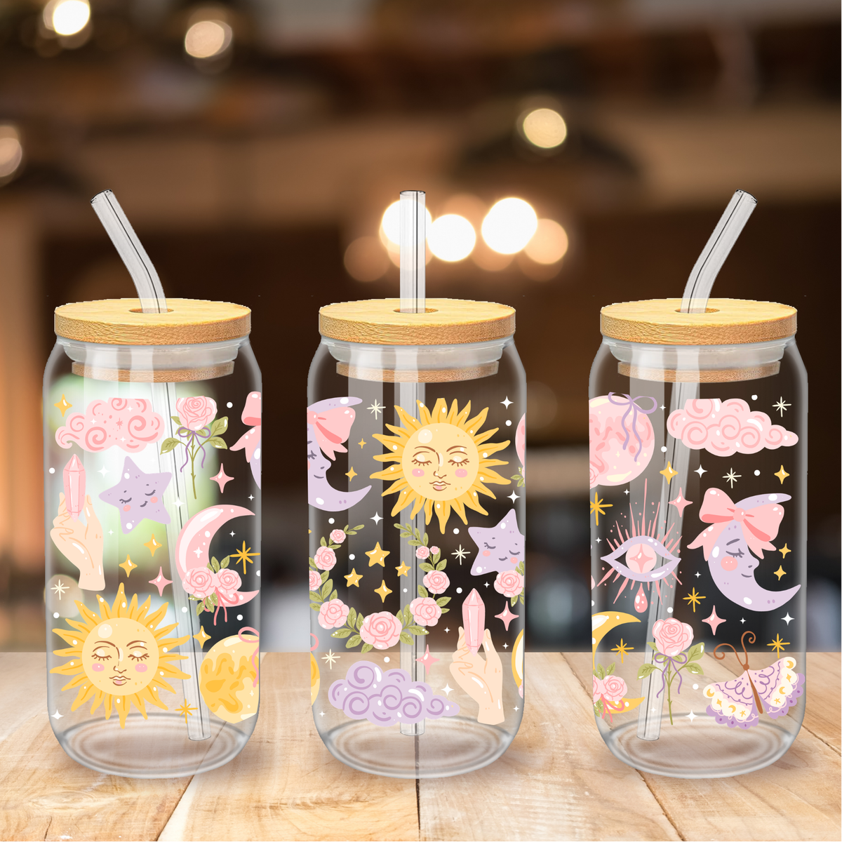Gobelet Céleste – Soleil, Lune & Roses