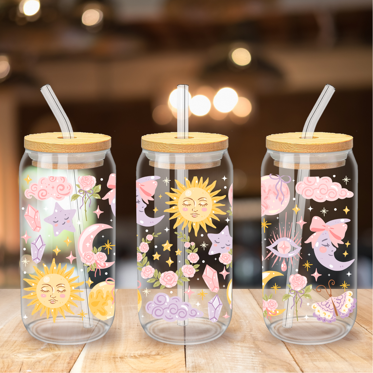 Gobelet Céleste – Soleil, Lune & Couronne de Roses