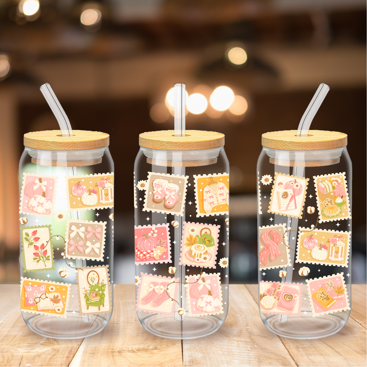 Gobelet Automne Rose – Timbres de Saison