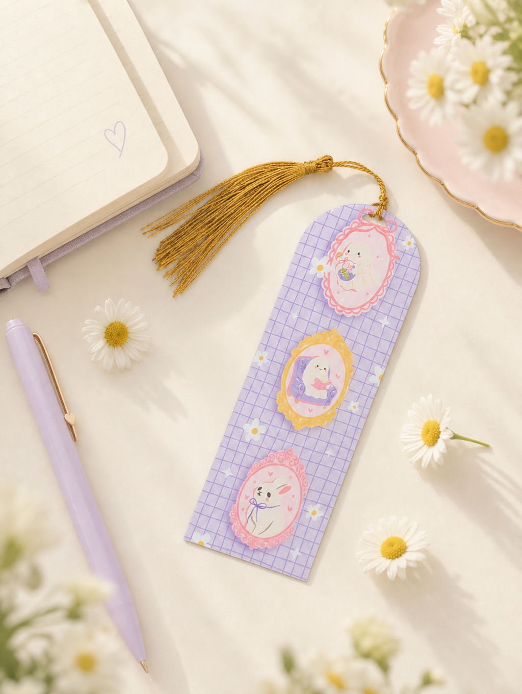 Marque-page Lapin Doux – Portraits Ovales