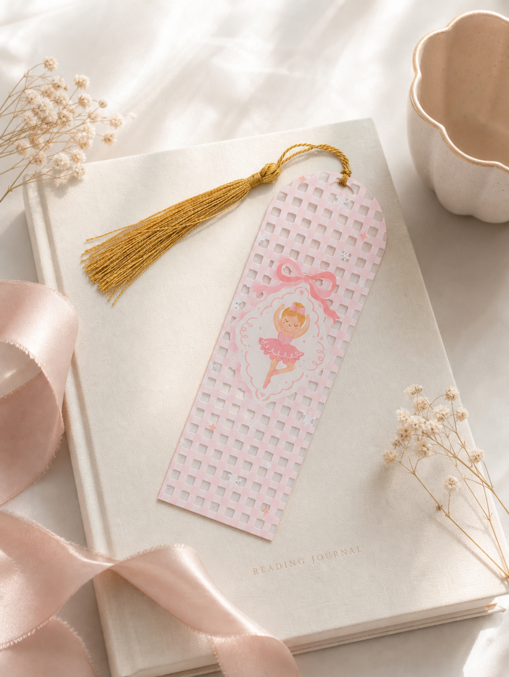 Marque-page Ballerine Rose – Danse d'Hiver