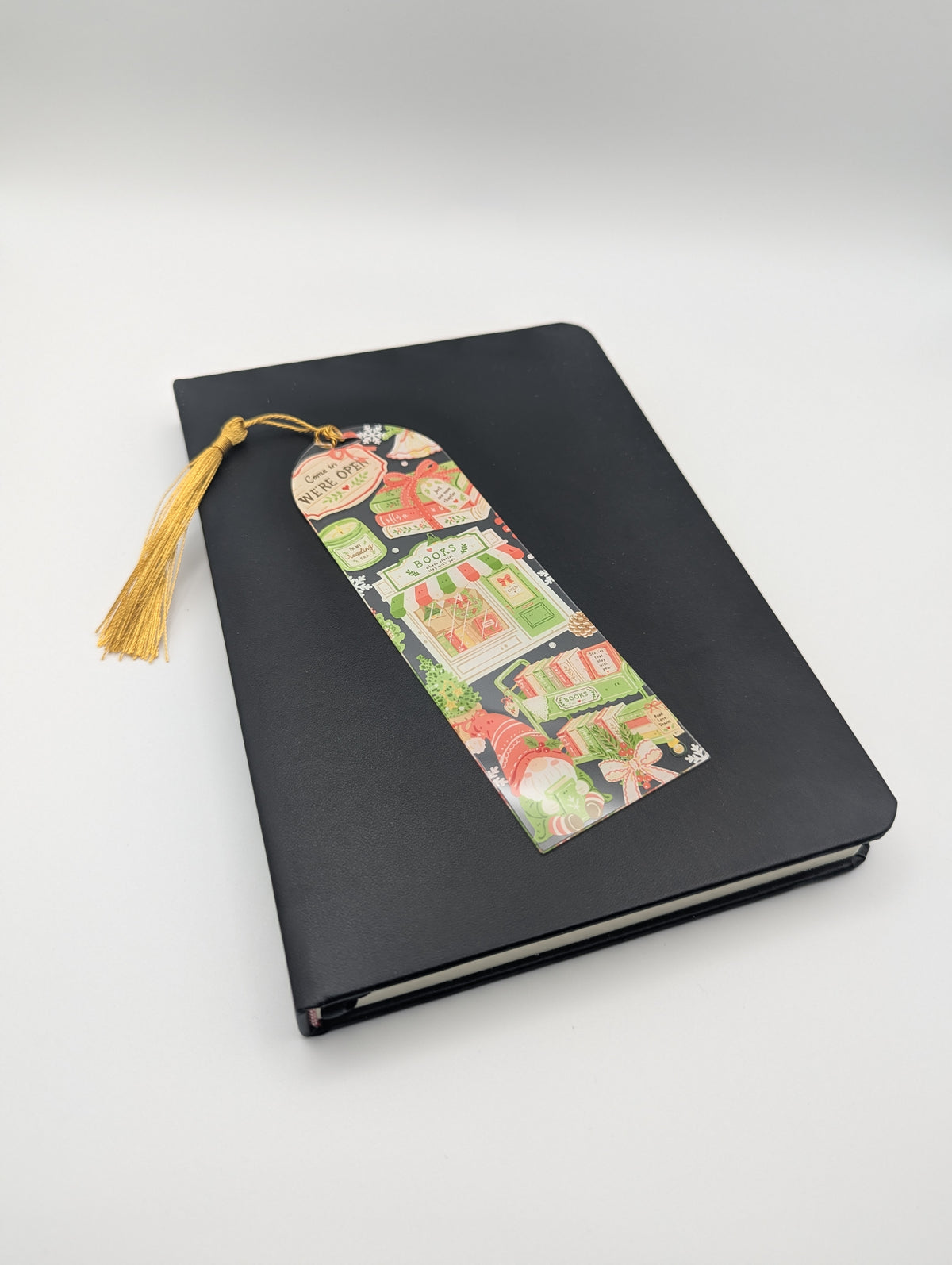 Marque-page Librairie de Noël – Gnome Lecteur
