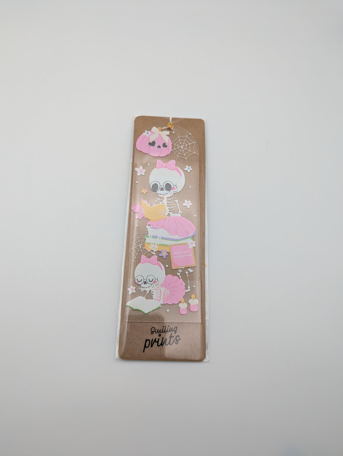 Marque-page Halloween Cosy – Squelette Lectrice