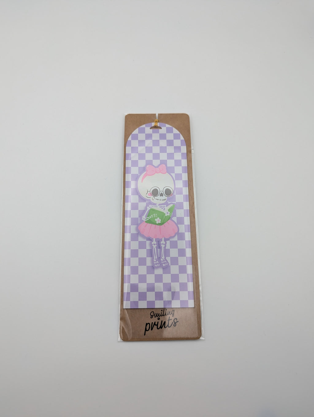 Marque-page Halloween Violet – Squelette Lectrice