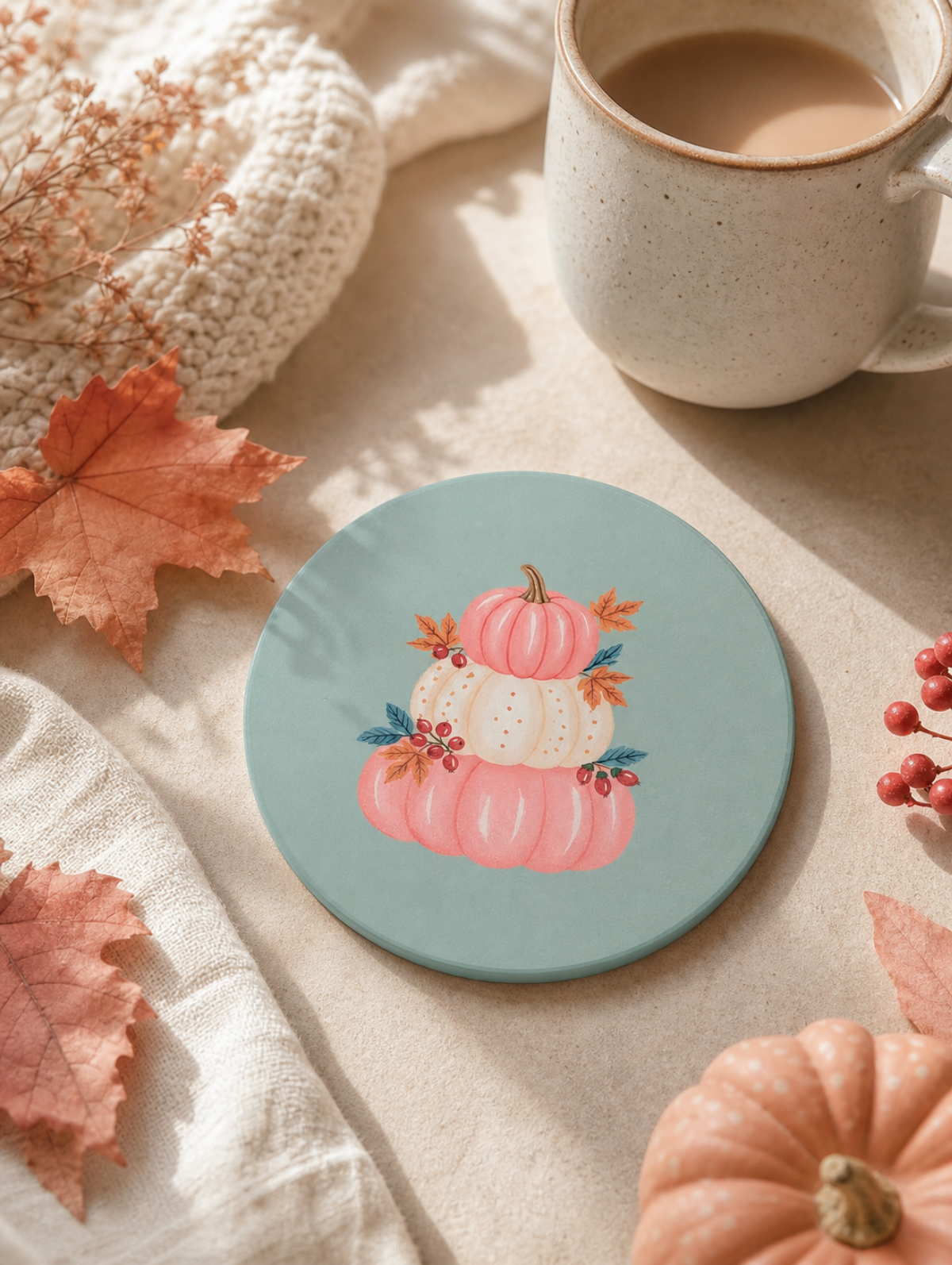 Lot de 4 Sous-verres Automne – Compagnons & Récolte