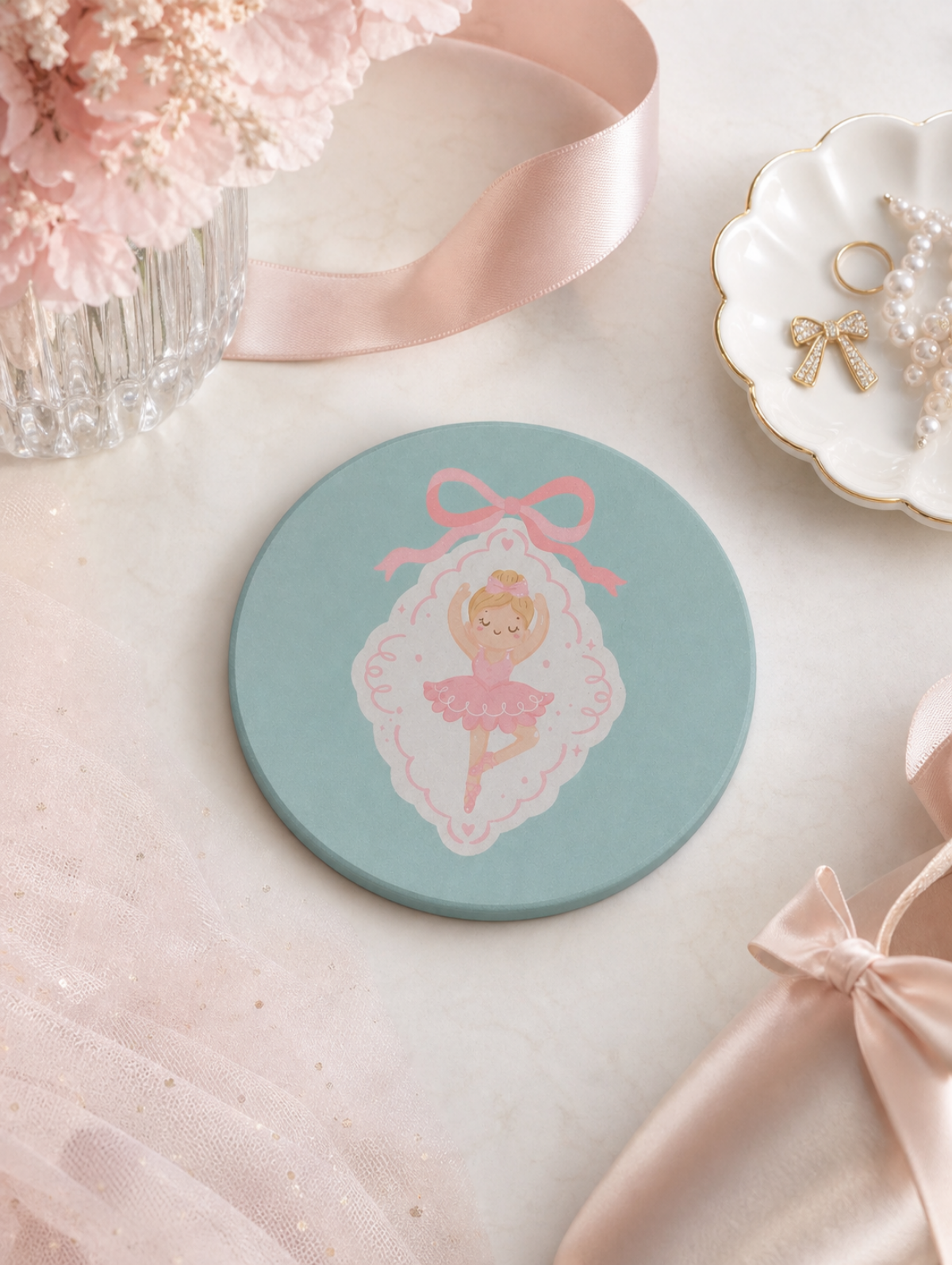 Lot de 4 Sous-verres Noël Pastel – Casse-Noisette & Compagnie