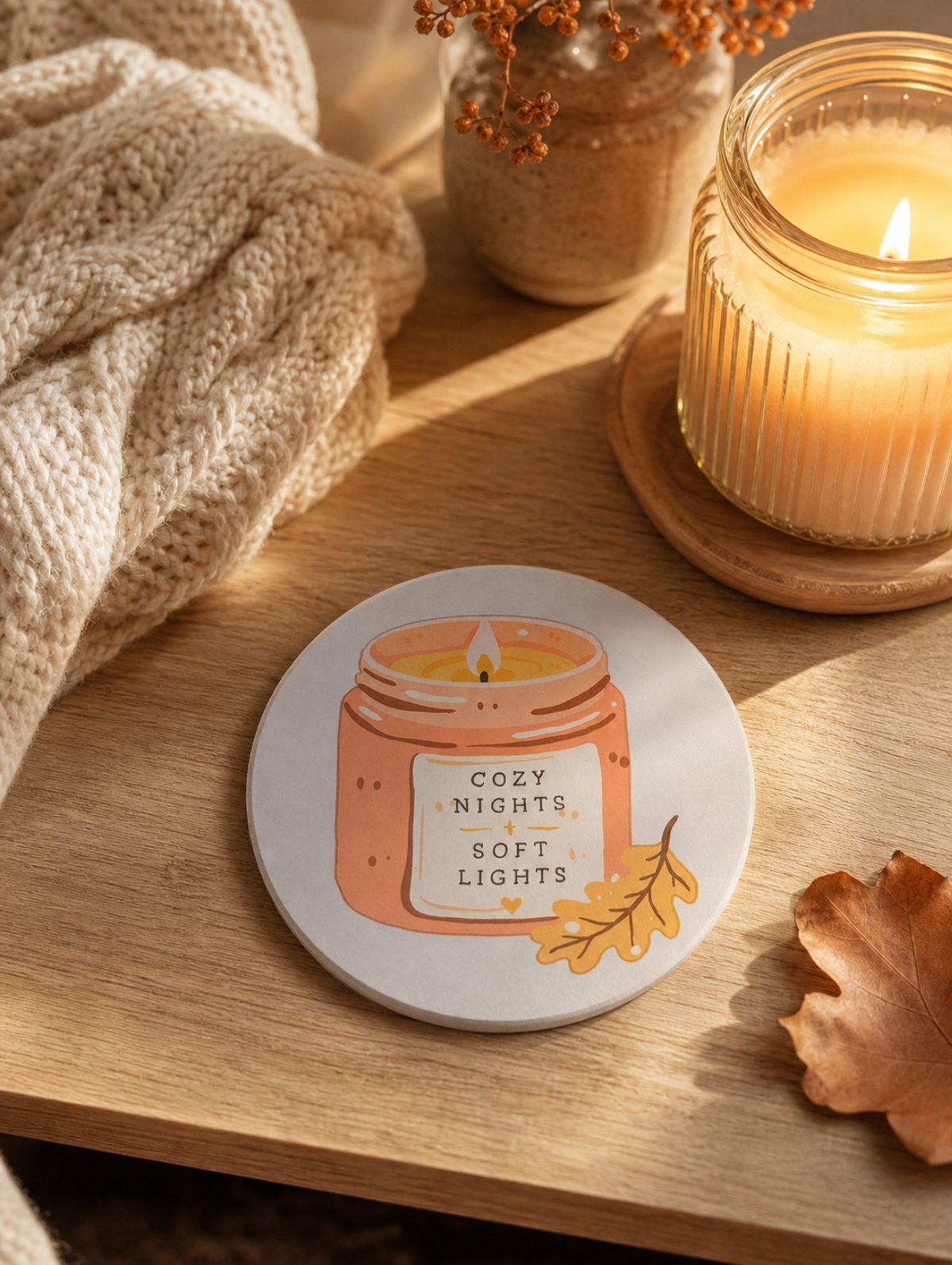 Sous-verre Bougie Cosy – Cozy Nights Soft Lights