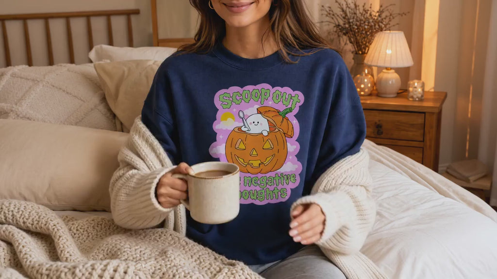 Sweat Oversize Halloween Femme - Scoop Out the Negative Thoughts