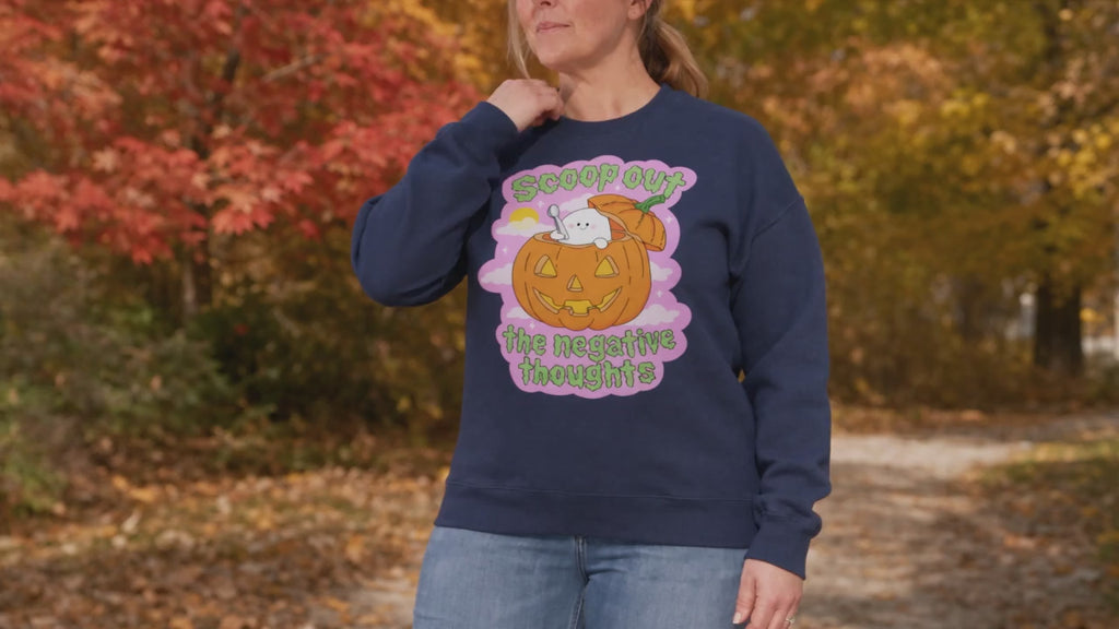 Sweat Oversize Halloween Femme - Scoop Out the Negative Thoughts